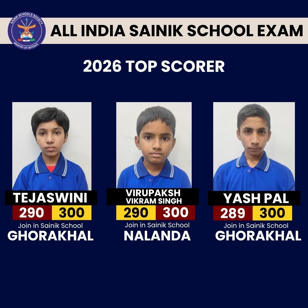 ALL INDIA SAINIK SCHOOL : 2026 (TOP SCORER) OF GEOMETRY DEFENCE ACADEMY