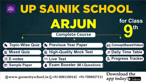 UP Sainik School Sample Papers for Class 9, UP Sainik School